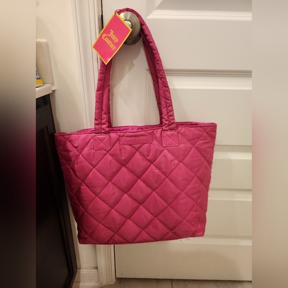 Juicy Couture Handbags - Juicy Couture Hot Pink Large Quilted Tote Bag NWT  #O